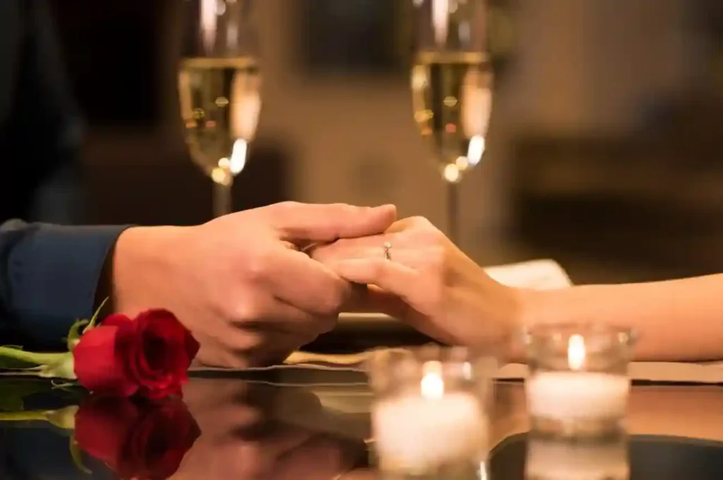 Romantic Dinner Held Hands