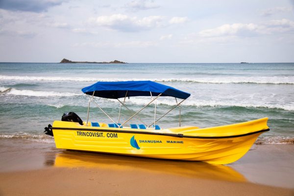 side view boat on the shore