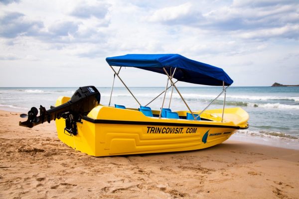 yellow boat and engine